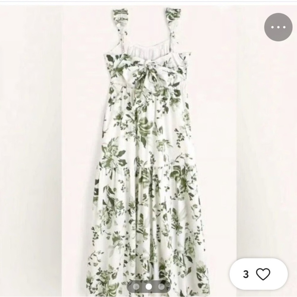 Abercrombie & Fitch Green Floral Midi Dress - Picture 3 of 3
